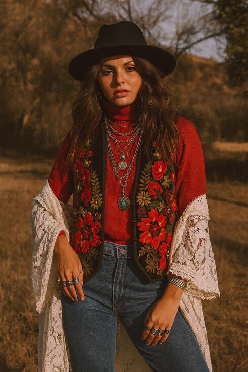 Vintage Jackets & Blazers - Vintage Handmade Guatemalan Handmade Embroidered Red Floral Vest Medium